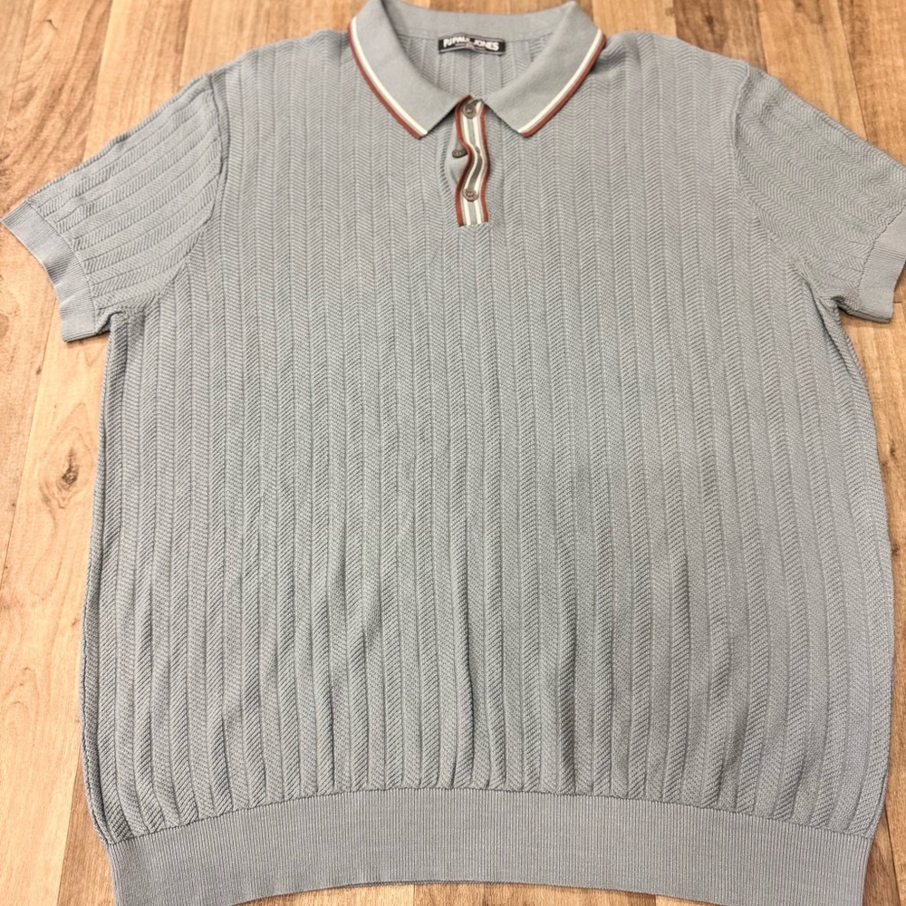 PJ Paul Jones Light  Blue Short Sleeve Collared Mens Size 2XL Golf Polo‎ Shirt